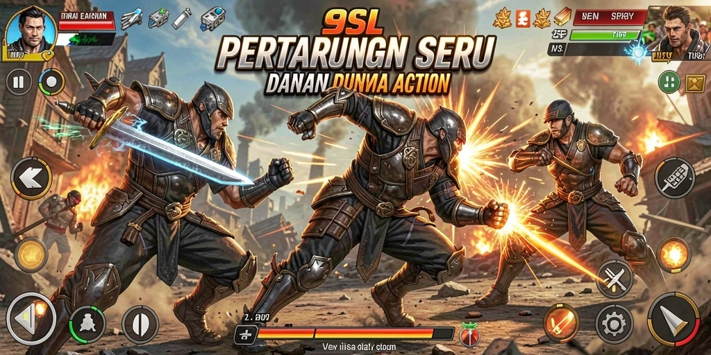 Gameplay seru aksi pertarungan dalam 9SL yang mendebarkan.