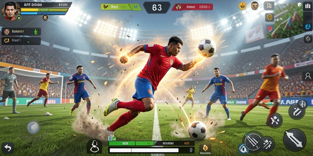 Screenshot API33 menampilkan aksi pertandingan olahraga yang intens.