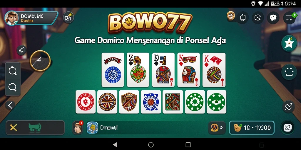 Screenshot gameplay BOWO77 menampilkan aksi seru permainan Domino.