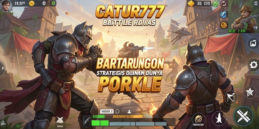 Screenshots menunjukkan aksi intens dan strategi catur dalam gameplay Battle Royale.