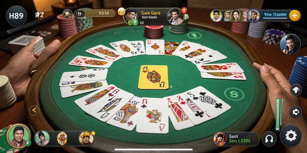 Screenshot H89 menunjukkan gameplay Gaple yang seru dan dinamis.
