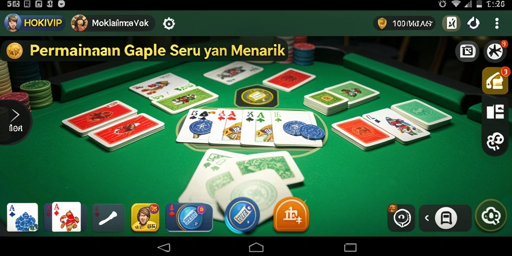 Tampilan gameplay HOKIVIP yang menarik saat bermain Gaple.