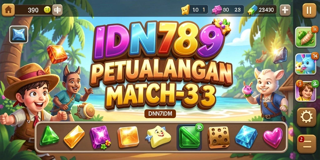 Gameplay seru di IDN789 dengan kombinasi match-3 yang menantang.