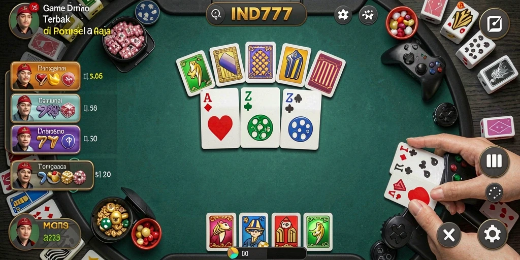 Tampilan menarik gameplay Domino di IND777 dengan teman-teman.