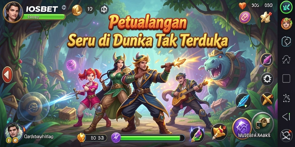 Screenshot utama IOSBET menampilkan aksi petualangan yang mendebarkan.