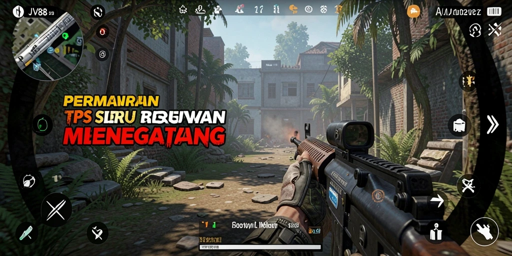 Tangkapan layar JV88 menampilkan gameplay seru dalam pertempuran TPS.