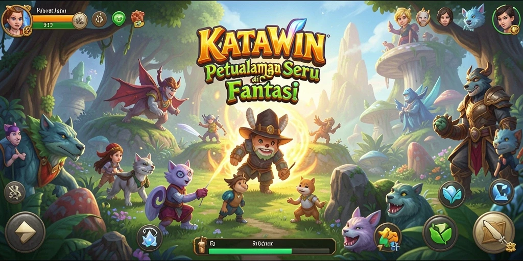 Tampilan gameplay seru dan menantang dalam KATAWIN.