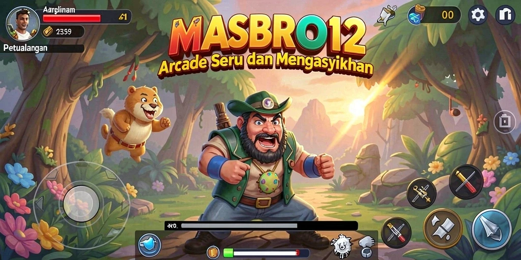 Tangkapan layar permainan MASBRO12 menunjukkan aksi gameplay yang seru.