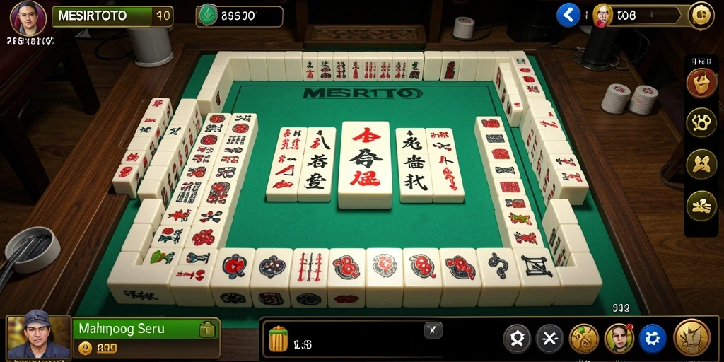 Tampilan gameplay MESIRTOTO yang menarik dengan ubin Mahjong berwarna-warni.