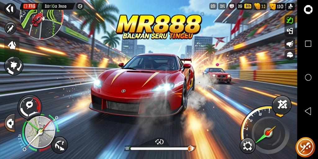 Gameplay seru dalam balapan mobil yang menegangkan di MR888.