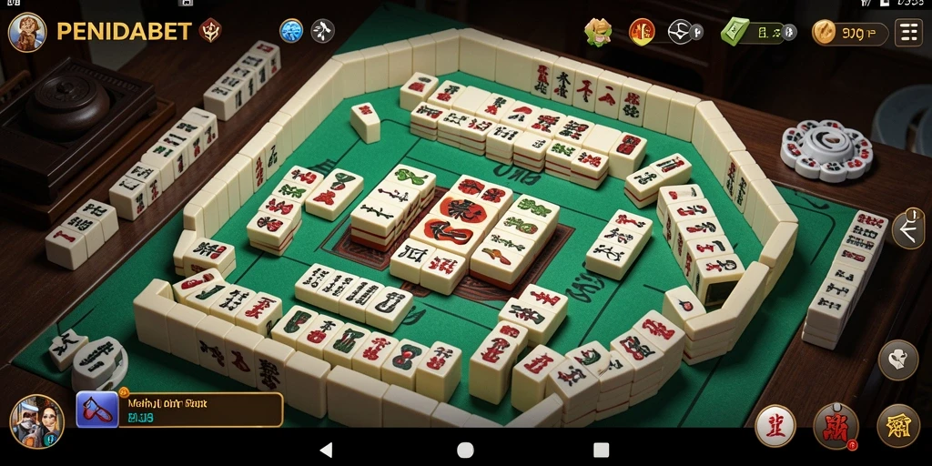 Tampilan menarik dari gameplay Mahjong di PENIDABET.