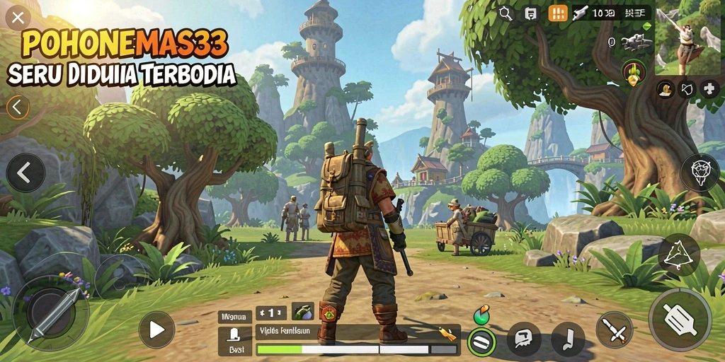 Tampilan gameplay <strong>POHONEMAS33</strong> yang menakjubkan di dunia terbuka.