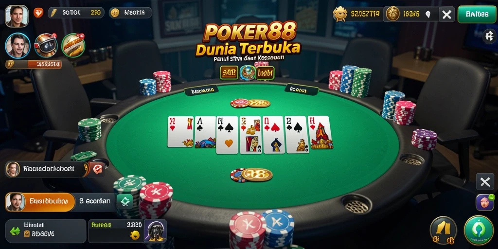 Screenshot POKER88 menampilkan petualangan seru di dunia poker terbuka.