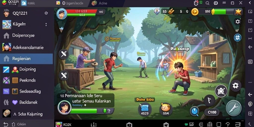 Screenshot utama QQ1221 menampilkan gameplay Idle yang menawan dan menarik.