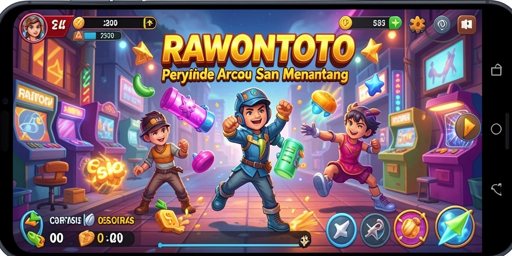 Screenshot gameplay RAWONTOTO yang menampilkan aksi dinamis dan tantangan seru.