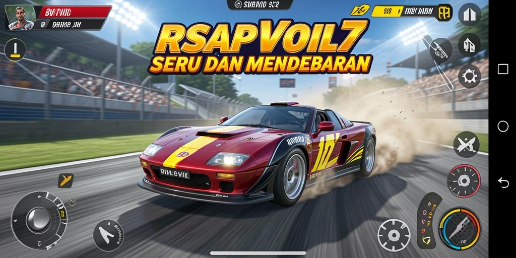 Tampilan gameplay RSNVIP7 dengan mobil balap yang tercepat di trek yang menantang.