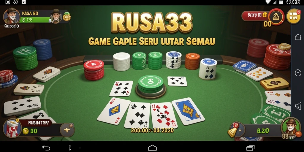 Tampilan screenshot RUSA33 menampilkan antarmuka permainan Gaple yang menarik.
