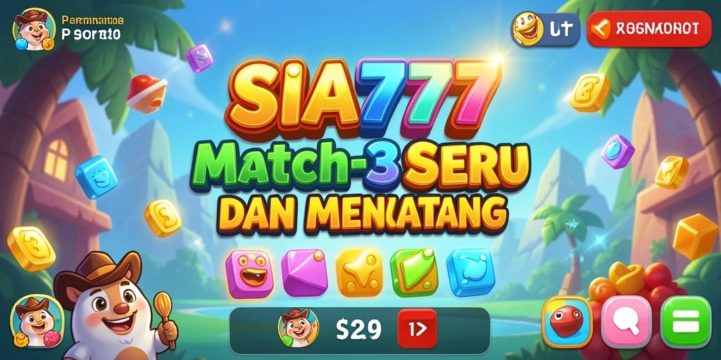 Screenshot gameplay SIA777 menampilkan keseruan mencocokkan item dalam permainan Match-3.