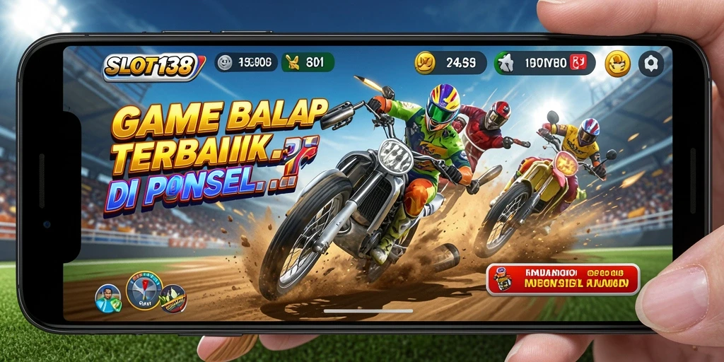 Tampilan seru gameplay balap SLOT138 dengan berbagai kendaraan dan lintasan.