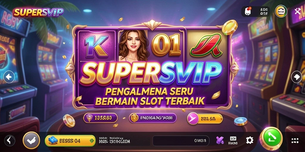 Screenshot gameplay SUPERSVIP menampilkan mesin slot yang berwarna-warni dan menarik.