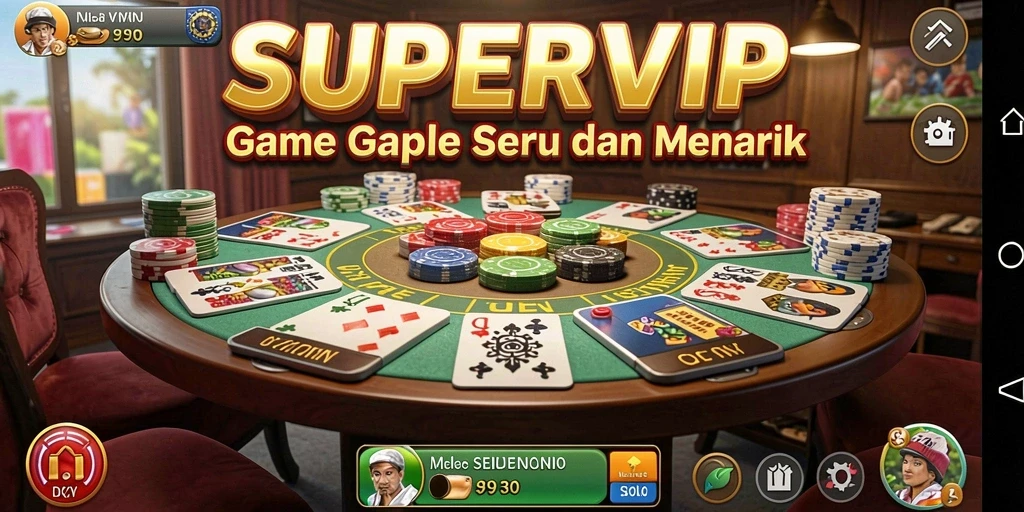 Tampilan gameplay Gaple yang menarik dan dinamis di SUPERVIP.