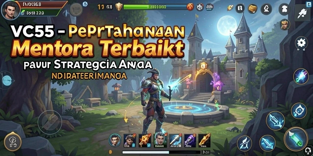 Screenshot menunjukkan aksi seru dalam permainan Tower Defense VC55.